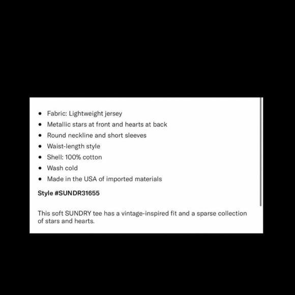 Sundry Vintage Stars & Hearts Tee. - Picture 10 of 11